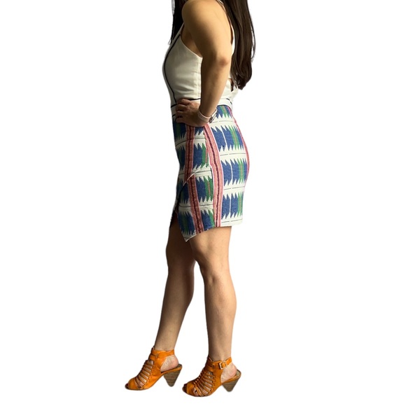 Adelyn Rae Asymmetrical Cutout Dress tribal Boho white lined dress, size Small - Picture 7 of 16